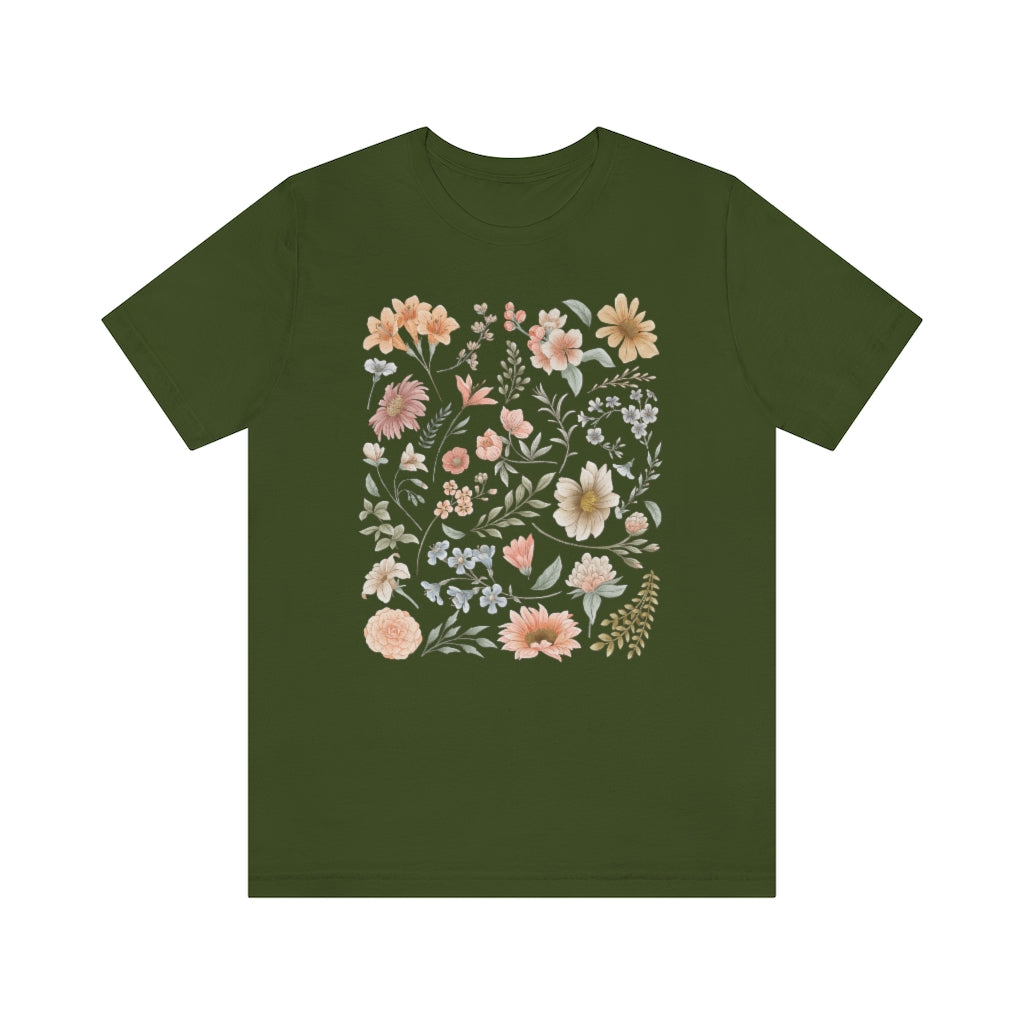 Pastel Floral Unisex Short Sleeve Tee - Esdee