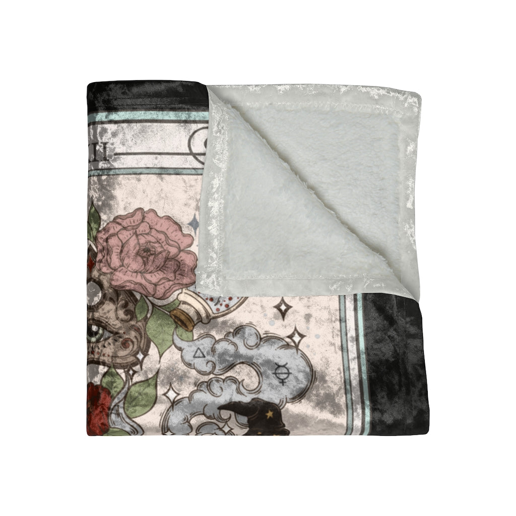The Witch Tarot Card Crushed Velvet Blanket