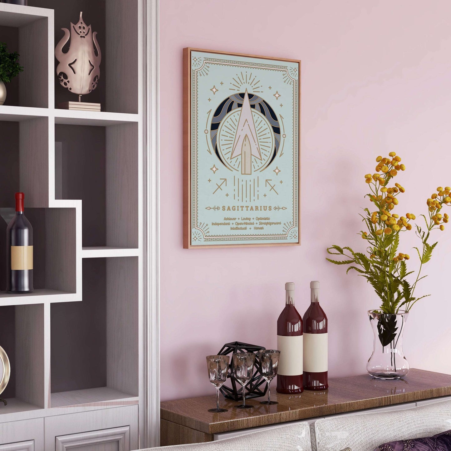 Sagittarius Vintage Zodiac Sign Poster Art Print Esdee