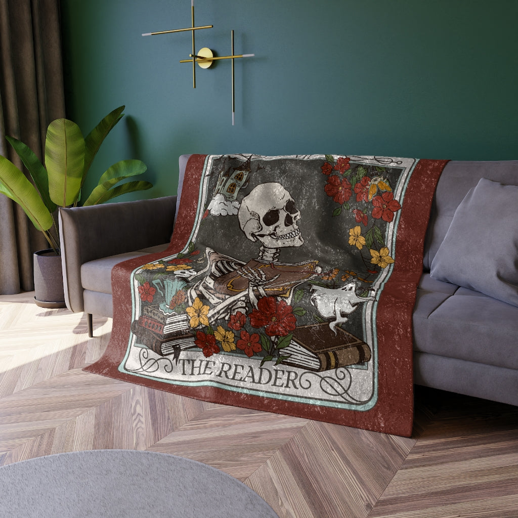 The Reader Tarot Card Crushed Velvet Blanket