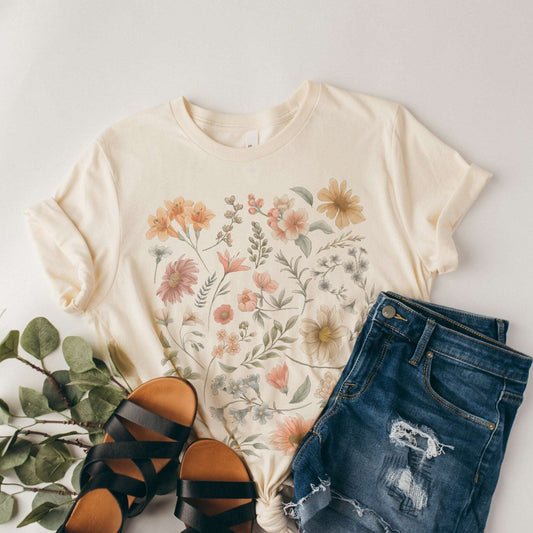 Pastel Floral Unisex Short Sleeve Tee - Esdee