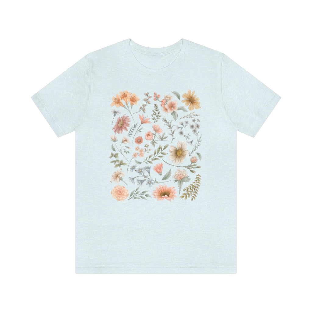 Pastel Floral Unisex Short Sleeve Tee - Esdee