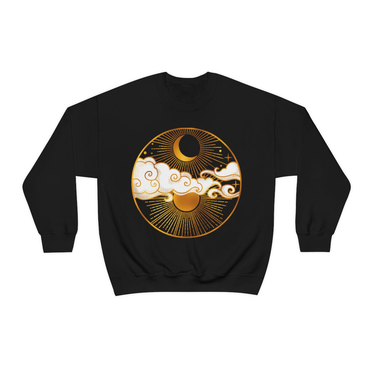 Gold Sun and Moon Unisex Crewneck Sweatshirt - Esdee