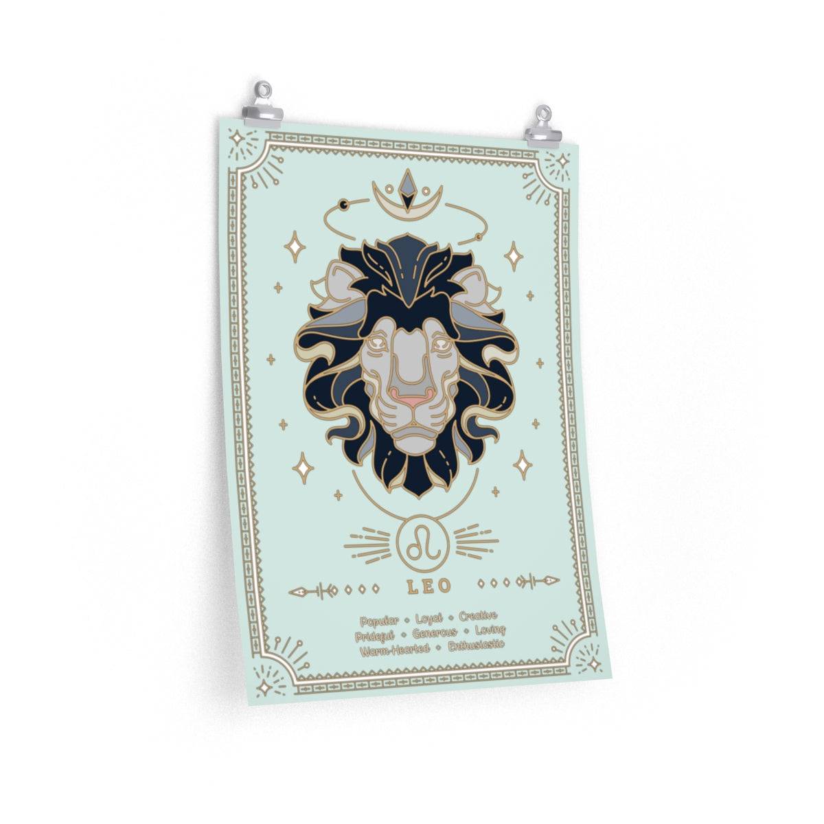 Leo Vintage Zodiac Sign Poster Art Print Esdee