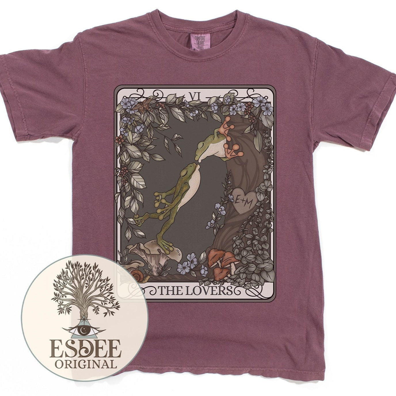 The Lovers Frog Tarot Card Unisex Comfort Colors T-shirt -Esdee