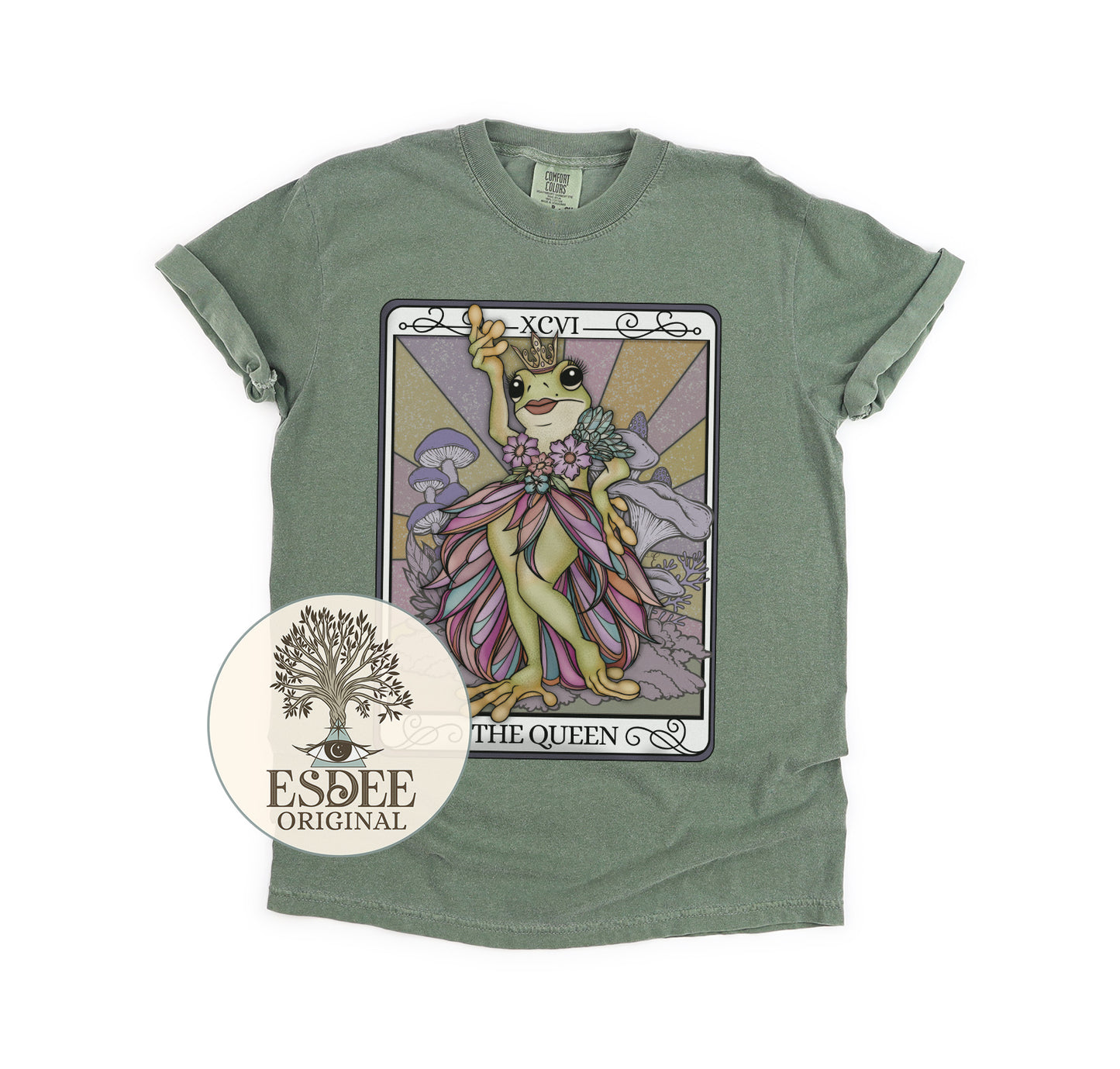 The Queen Tarot Card Comfort Colors T-Shirt - Esdee
