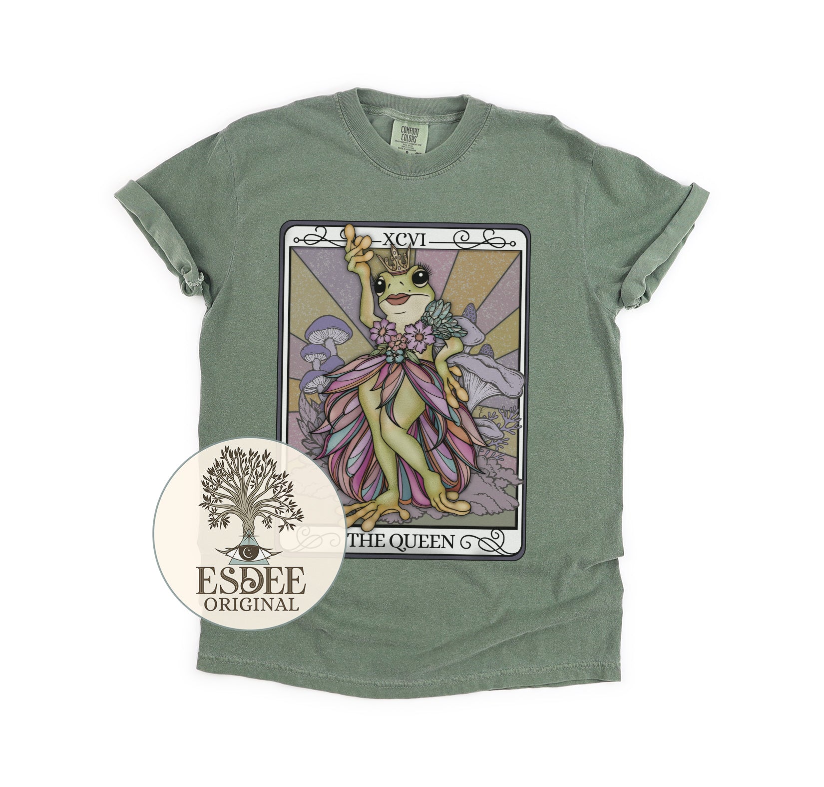 The Queen Tarot Card Comfort Colors T-Shirt - Esdee