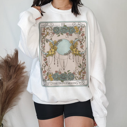 The Triple Moon Tarot Card Crewneck Sweatshirt Esdee