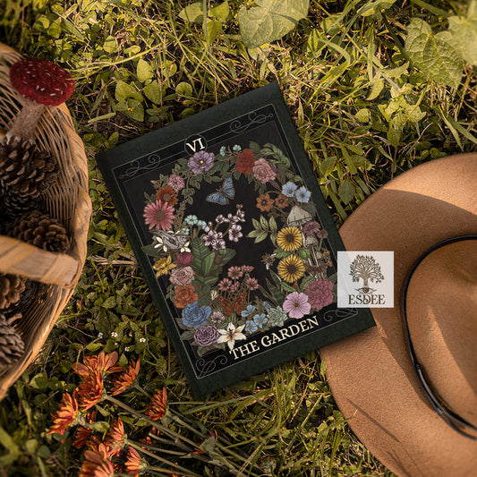 The Garden Custom Tarot Card Hardcover Notebook. Wildflower Grimoire - Esdee