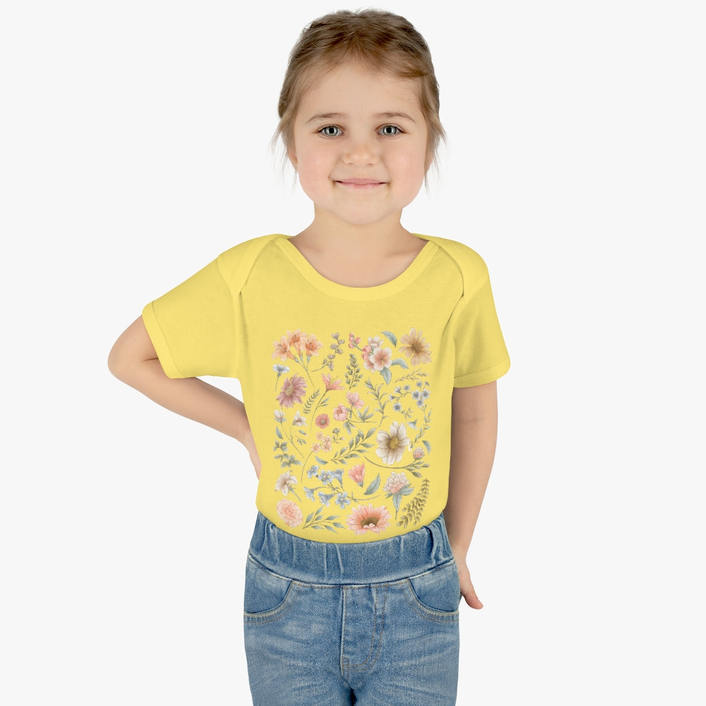 Pretty Botanical Infant Baby Bodysuit - Esdee