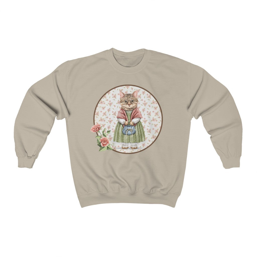 Vintage Cottagecore Cat Crewneck Sweatshirt - Esdee