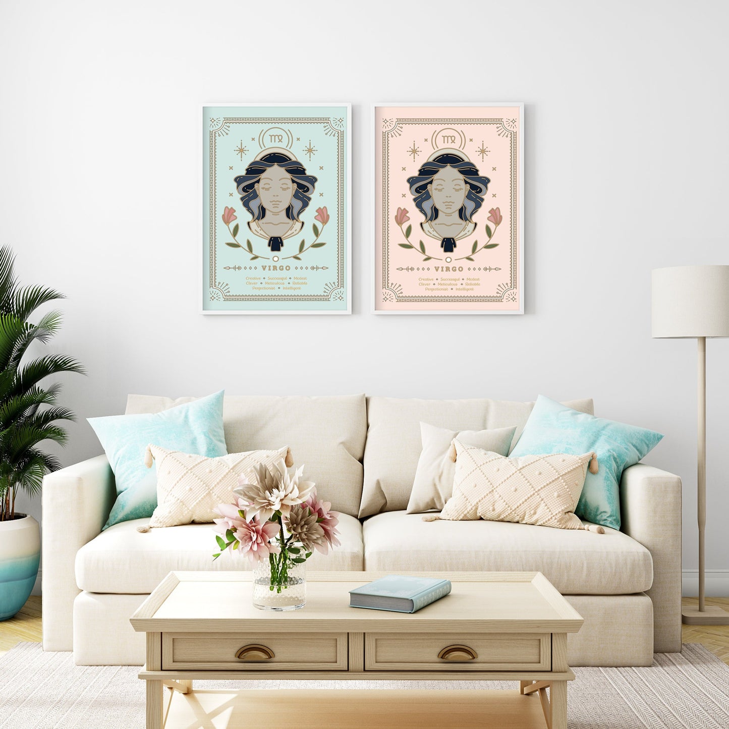 Virgo Vintage Zodiac Sign Poster Art Print Esdee
