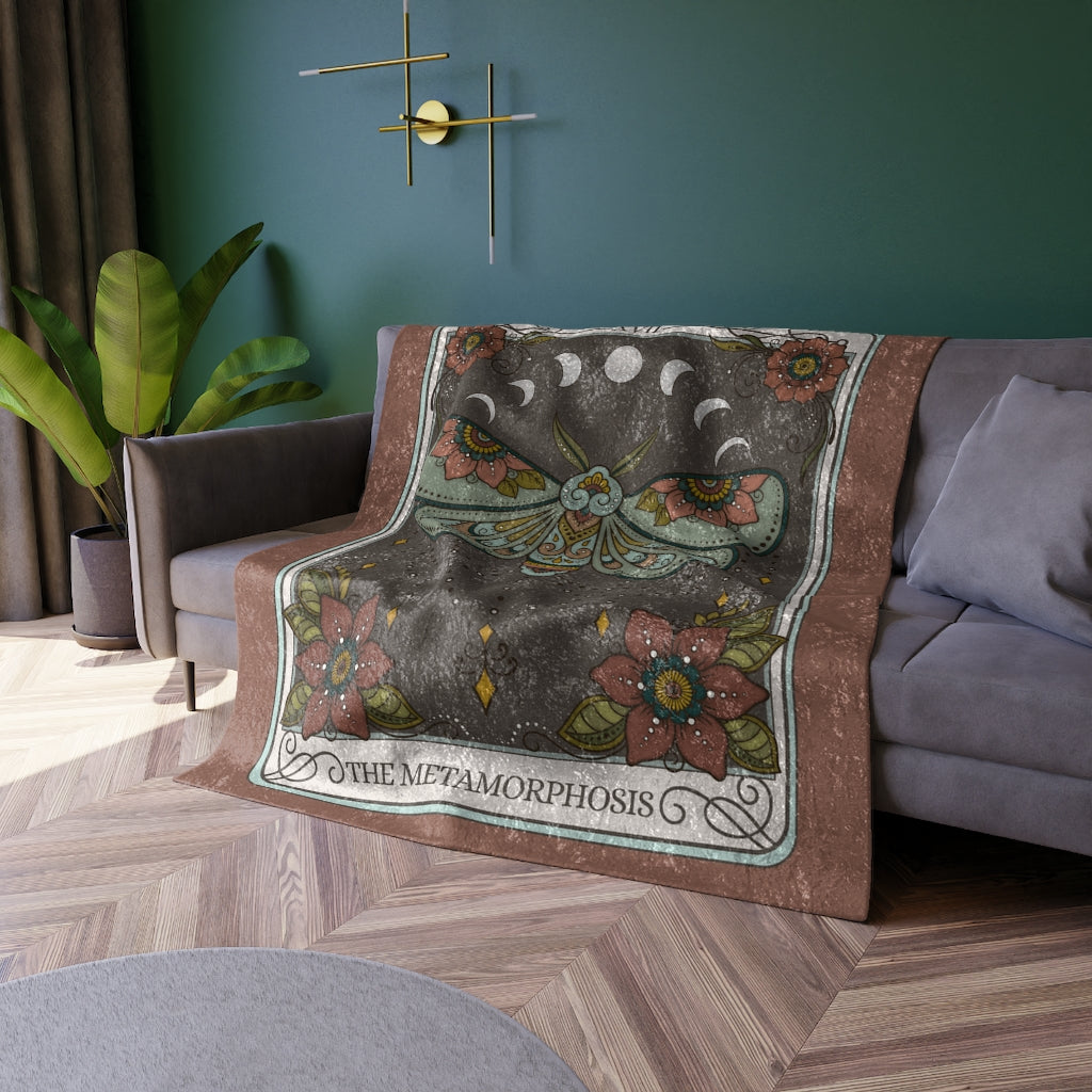 The Metamorphosis Tarot Card Crushed Velvet Blanket