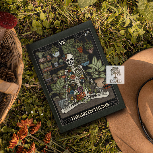 The Green Thumb Custom Tarot Card Hardcover Notebook. Plant Lover Grimoire - Esdee