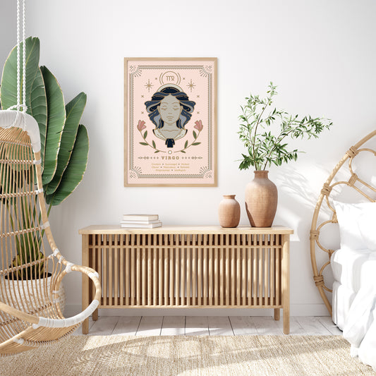 Virgo Vintage Zodiac Sign Poster Art Print Esdee