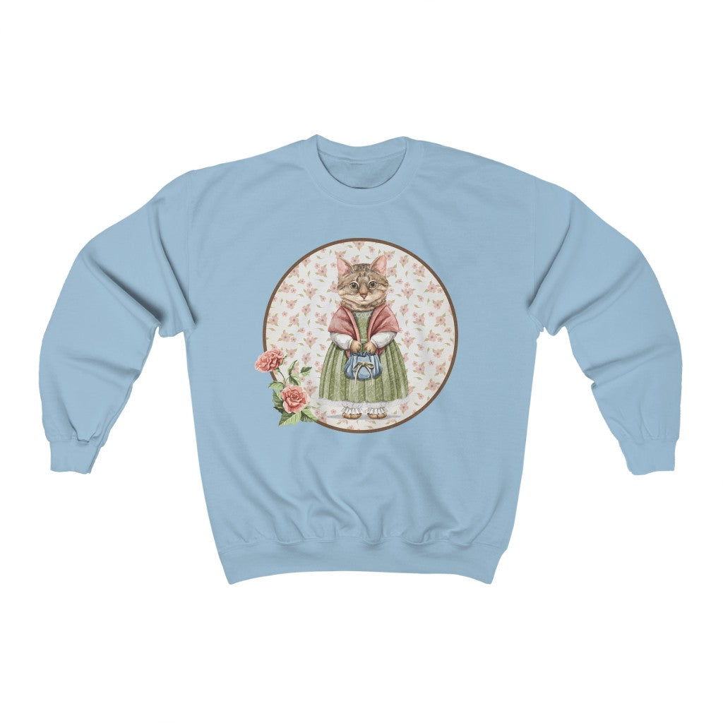 Vintage Cottagecore Cat Crewneck Sweatshirt - Esdee