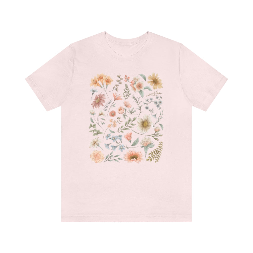 Pastel Floral Unisex Short Sleeve Tee - Esdee