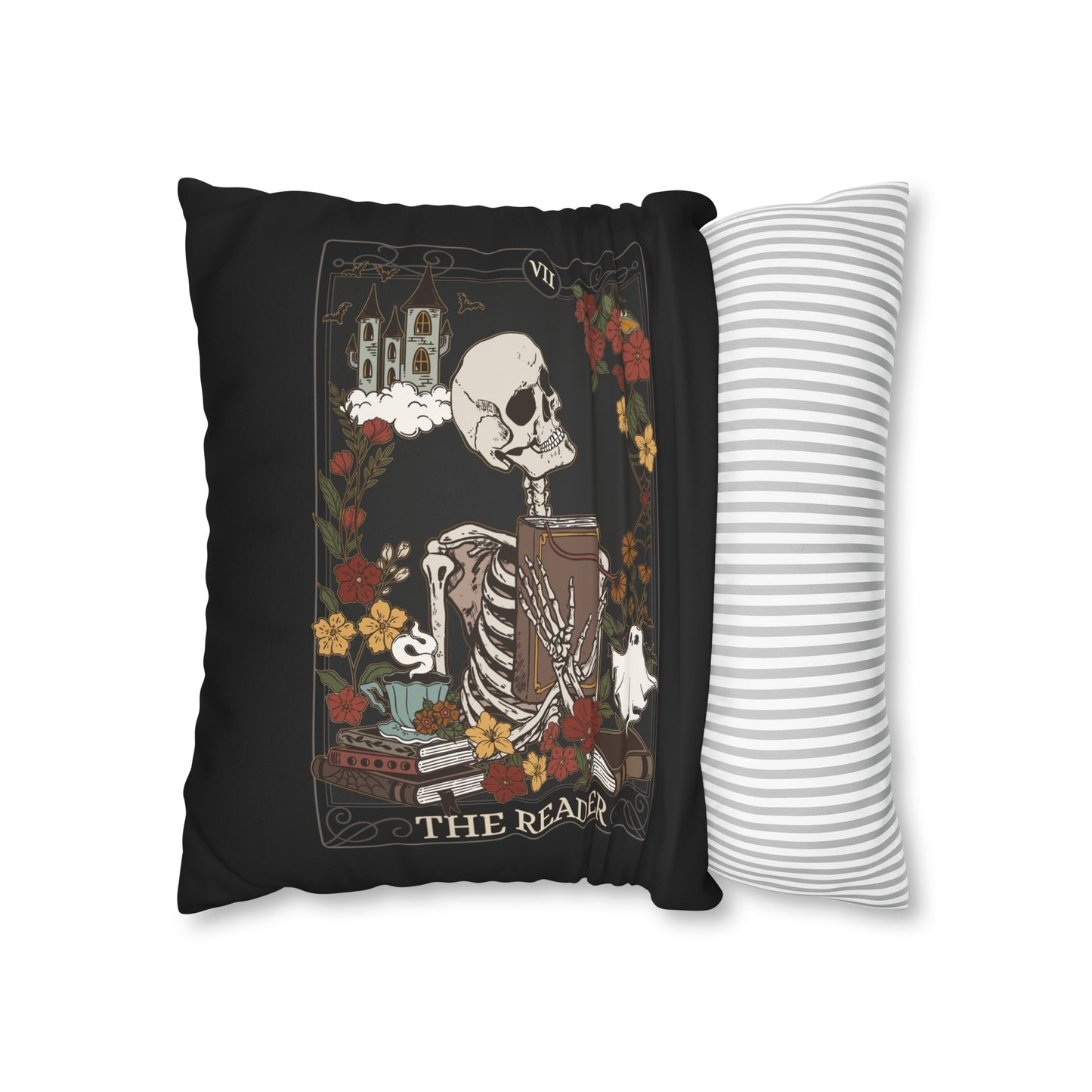 The Reader Tarot Card Faux Suede Square Pillow Case - Esdee
