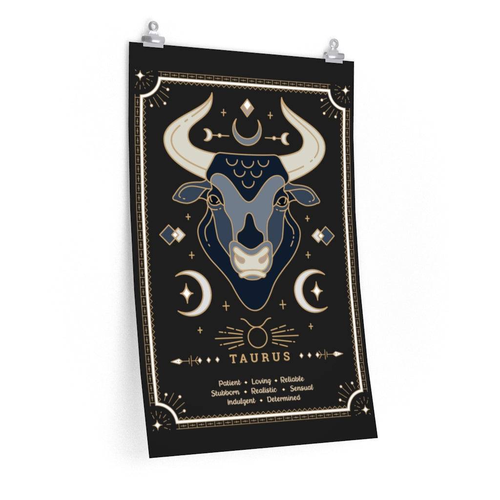 Taurus Vintage Zodiac Sign Poster Art Print Esdee