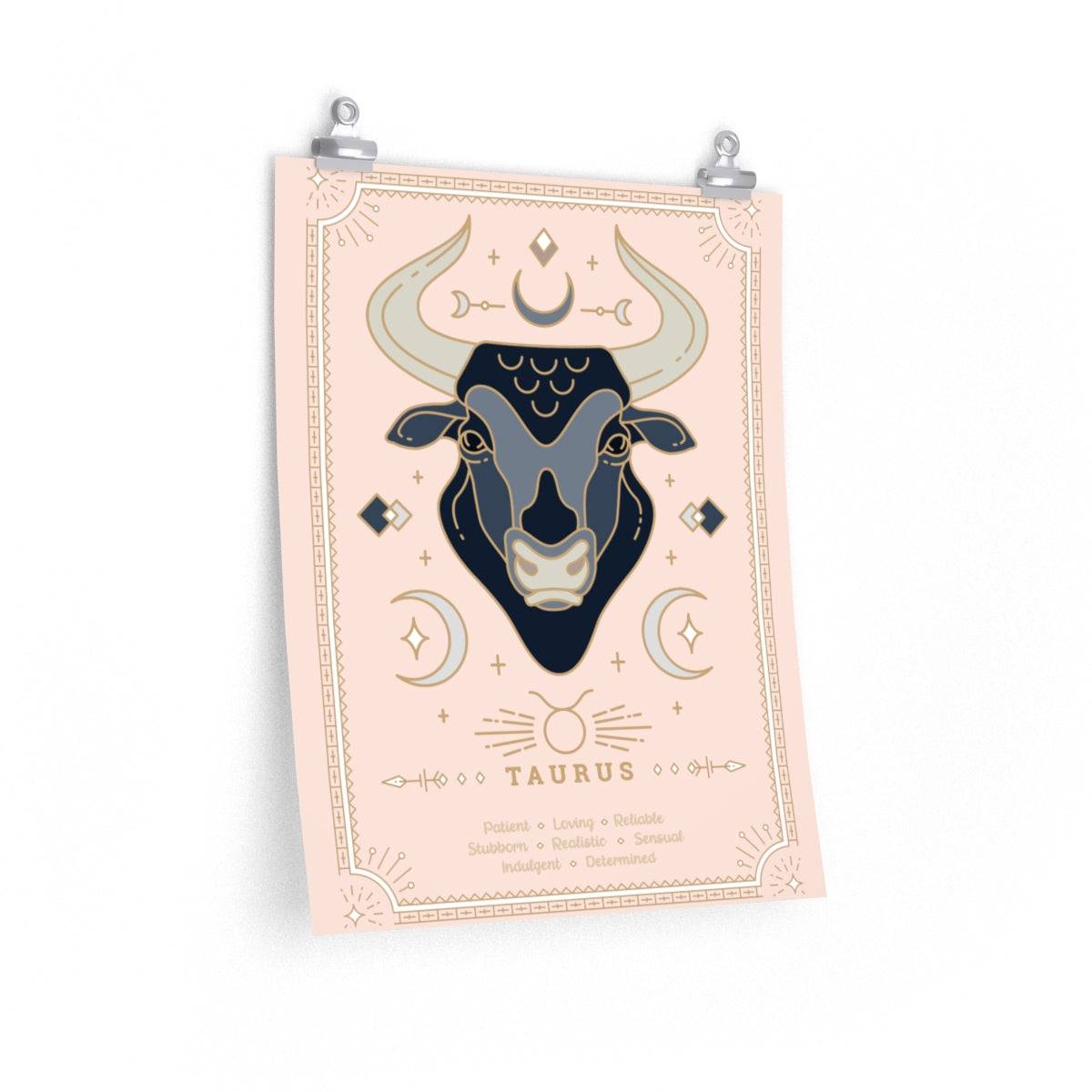 Taurus Vintage Zodiac Sign Poster Art Print Esdee