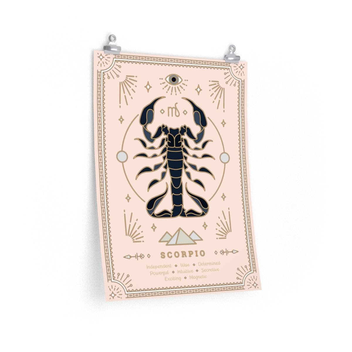 Scorpio Vintage Zodiac Sign Poster Art Print Esdee