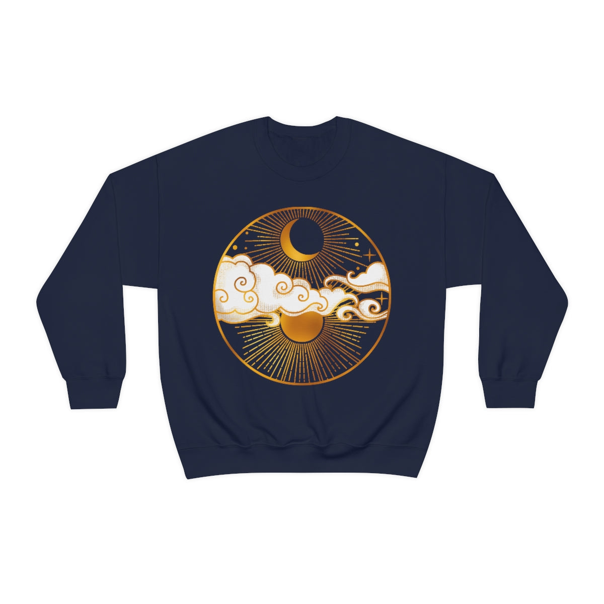 Gold Sun and Moon Unisex Crewneck Sweatshirt - Esdee