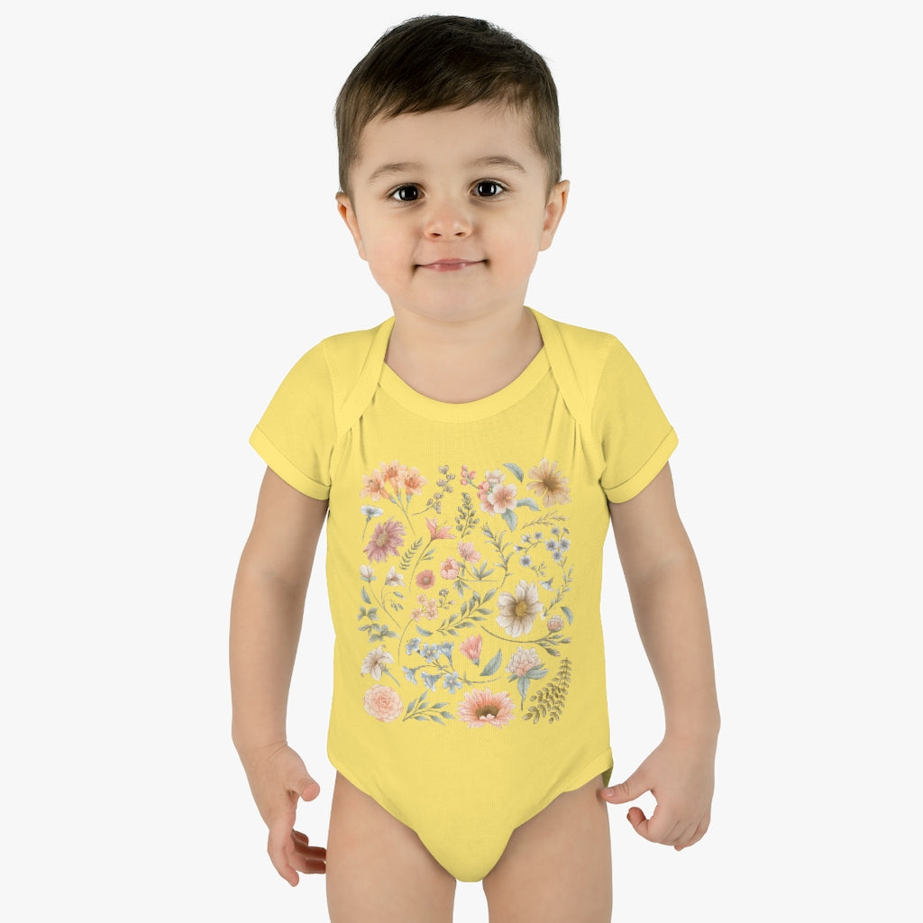Pretty Botanical Infant Baby Bodysuit - Esdee