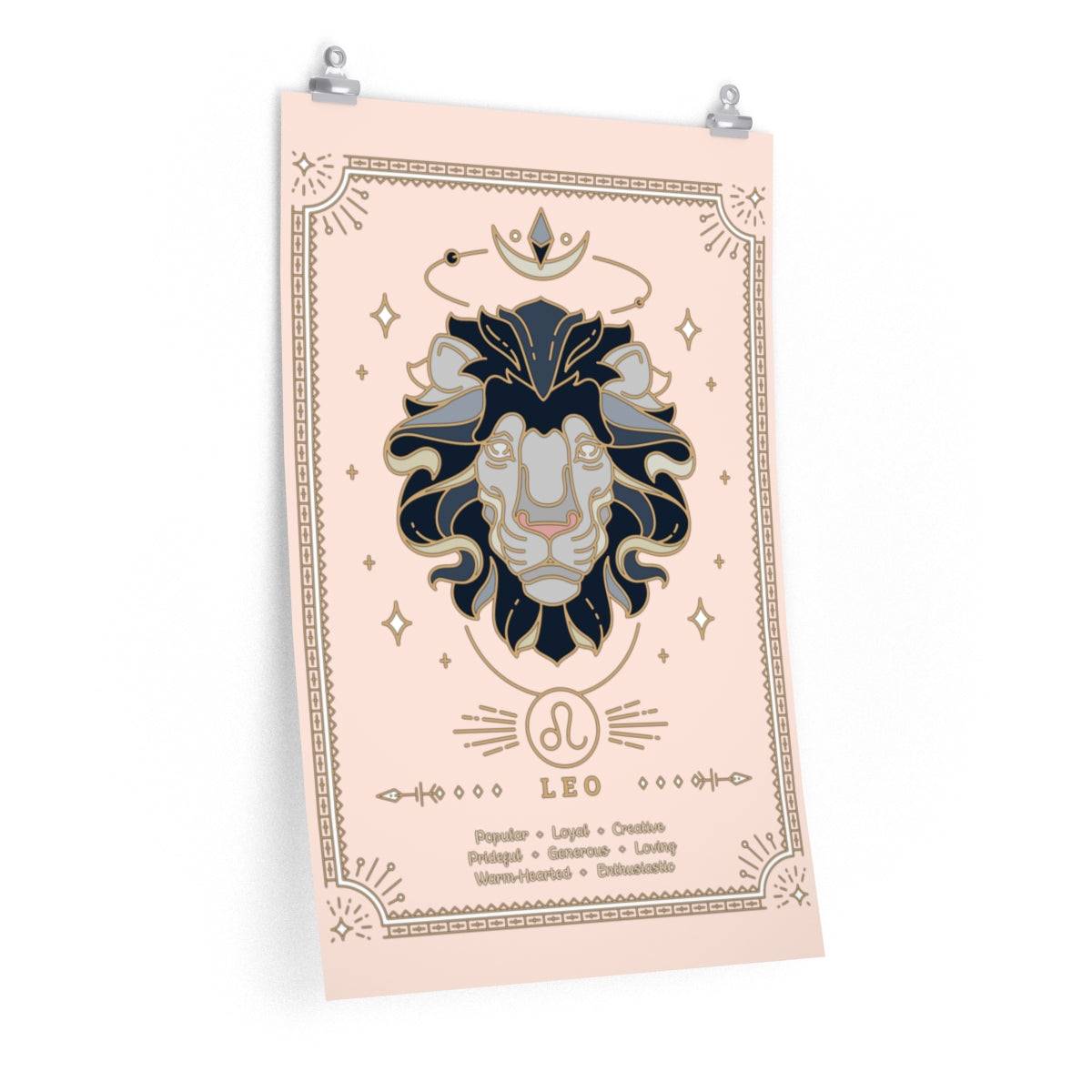 Leo Vintage Zodiac Sign Poster Art Print Esdee