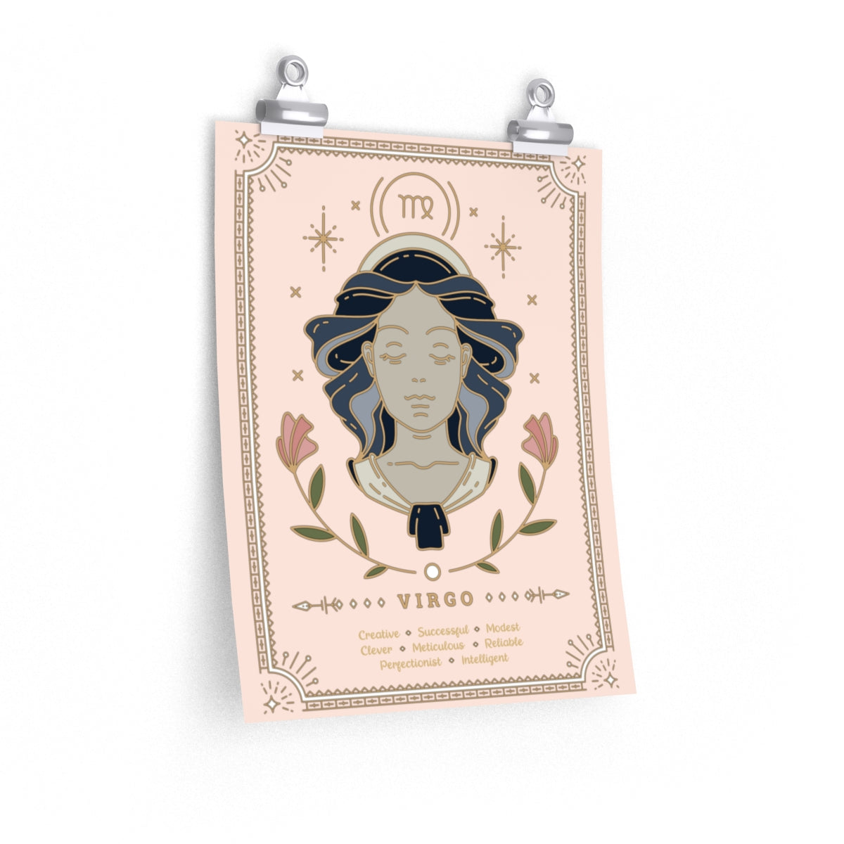 Virgo Vintage Zodiac Sign Poster Art Print Esdee