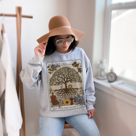 The Tree of Life Tarot Card Crewneck Sweatshirt Esdee
