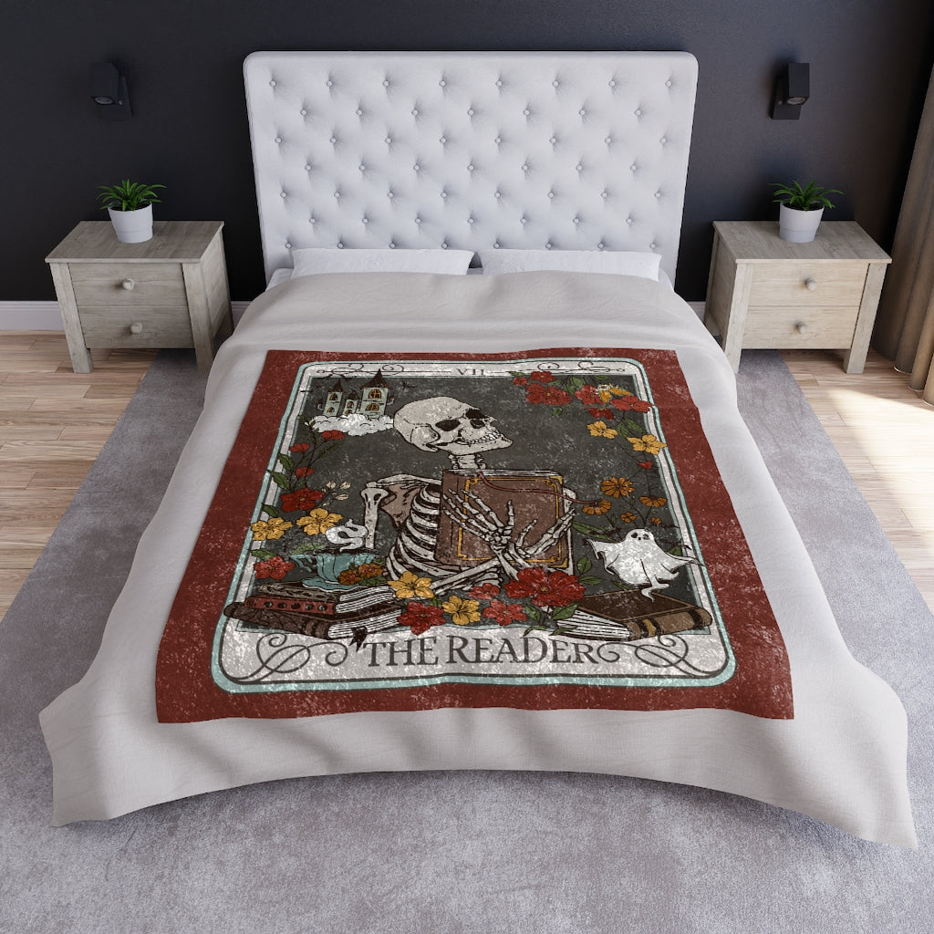 The Reader Tarot Card Crushed Velvet Blanket