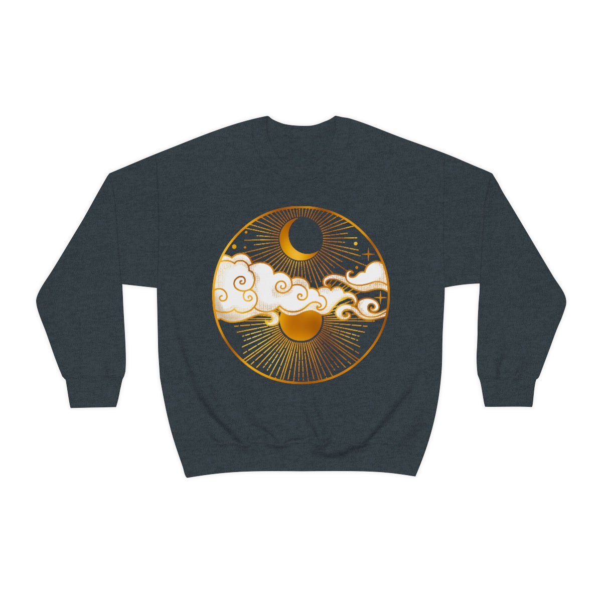 Gold Sun and Moon Unisex Crewneck Sweatshirt - Esdee