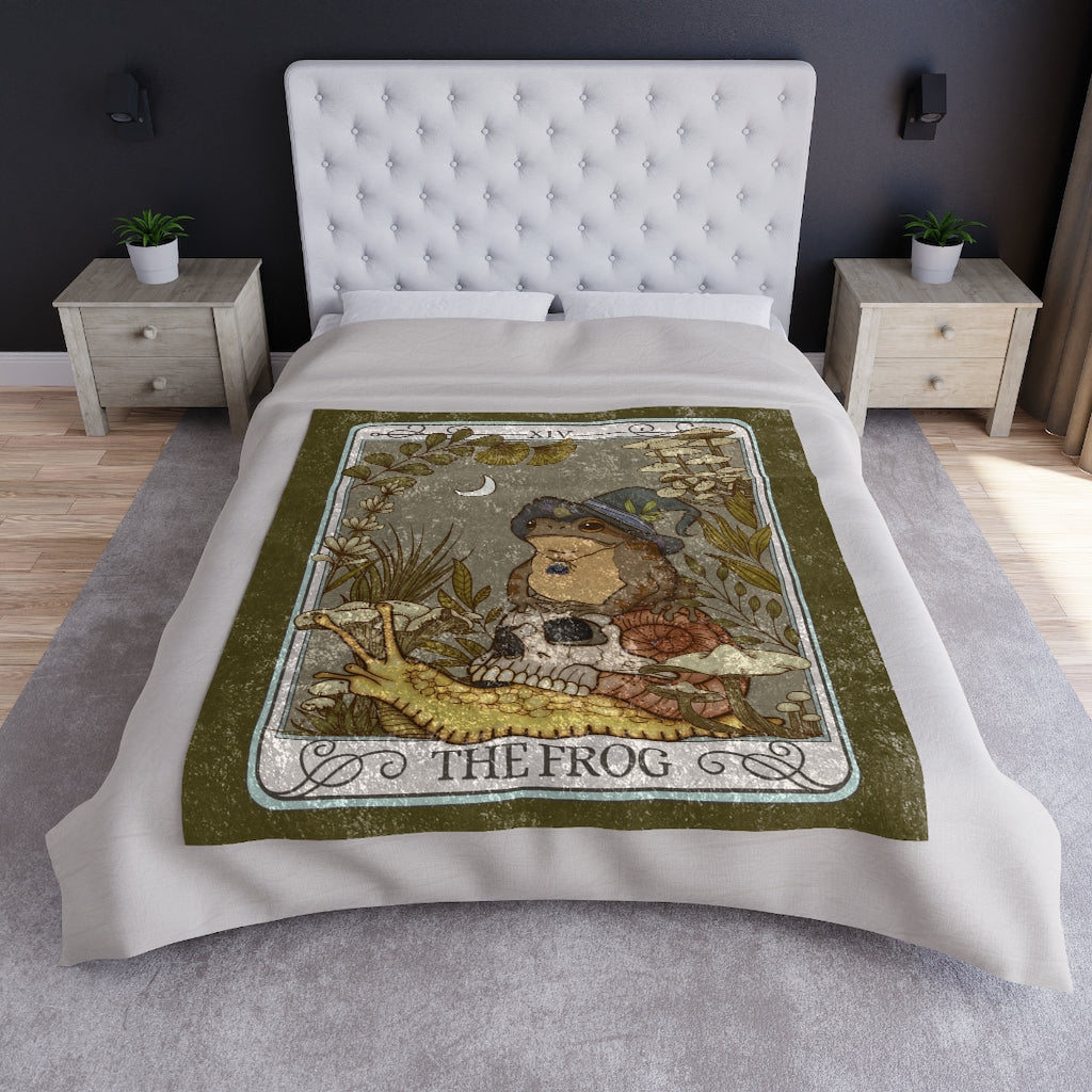 The Frog Tarot Card Crushed Velvet Blanket