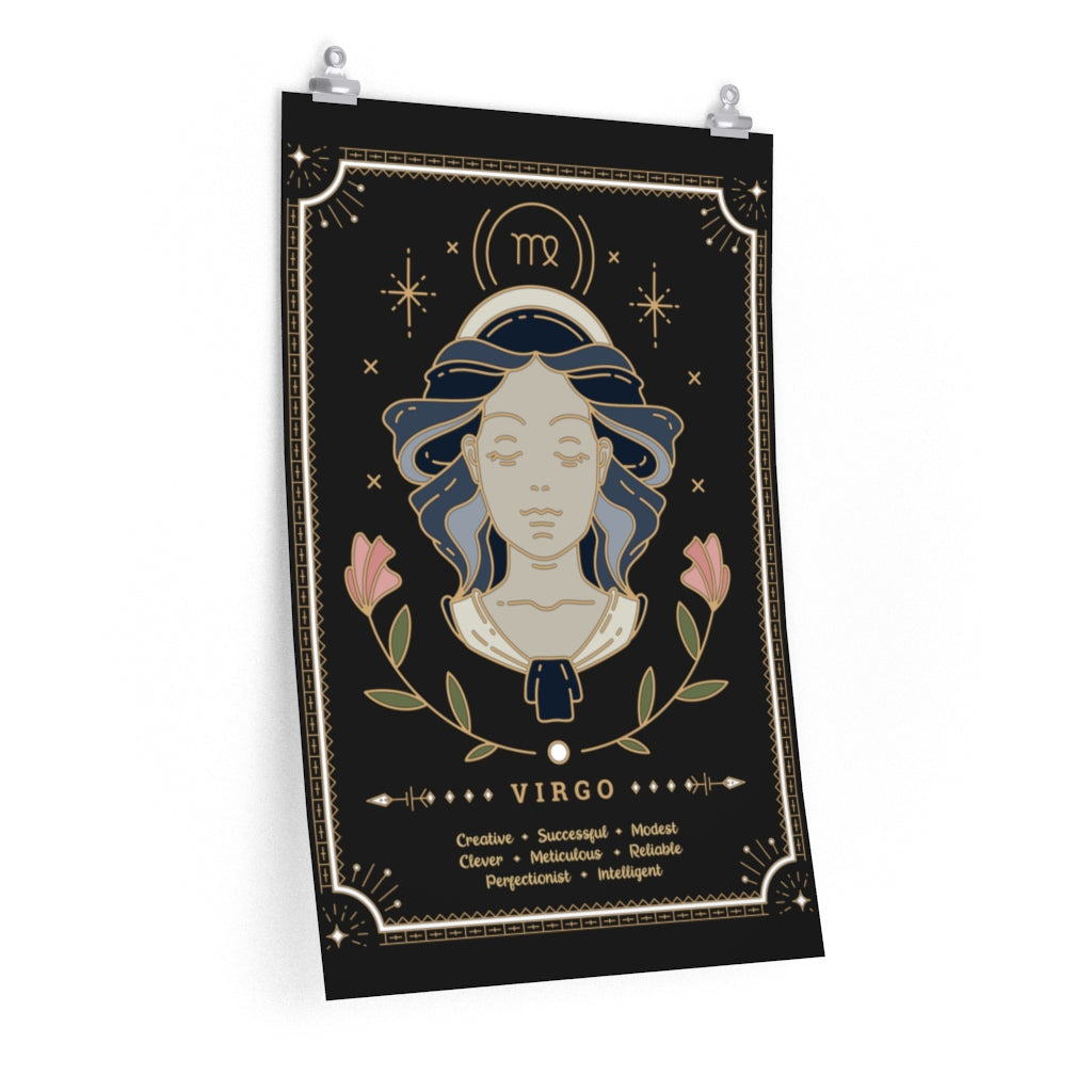 Virgo Vintage Zodiac Sign Poster Art Print Esdee