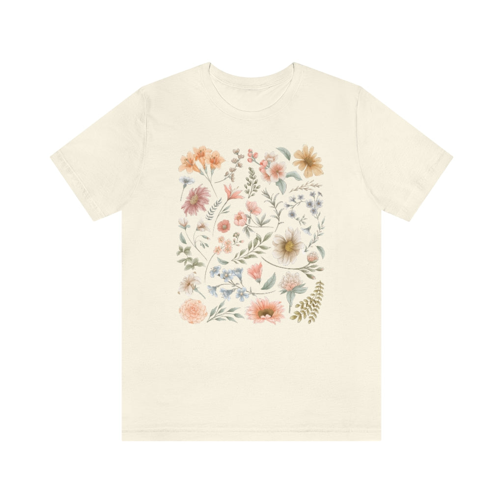 Pastel Floral Unisex Short Sleeve Tee - Esdee