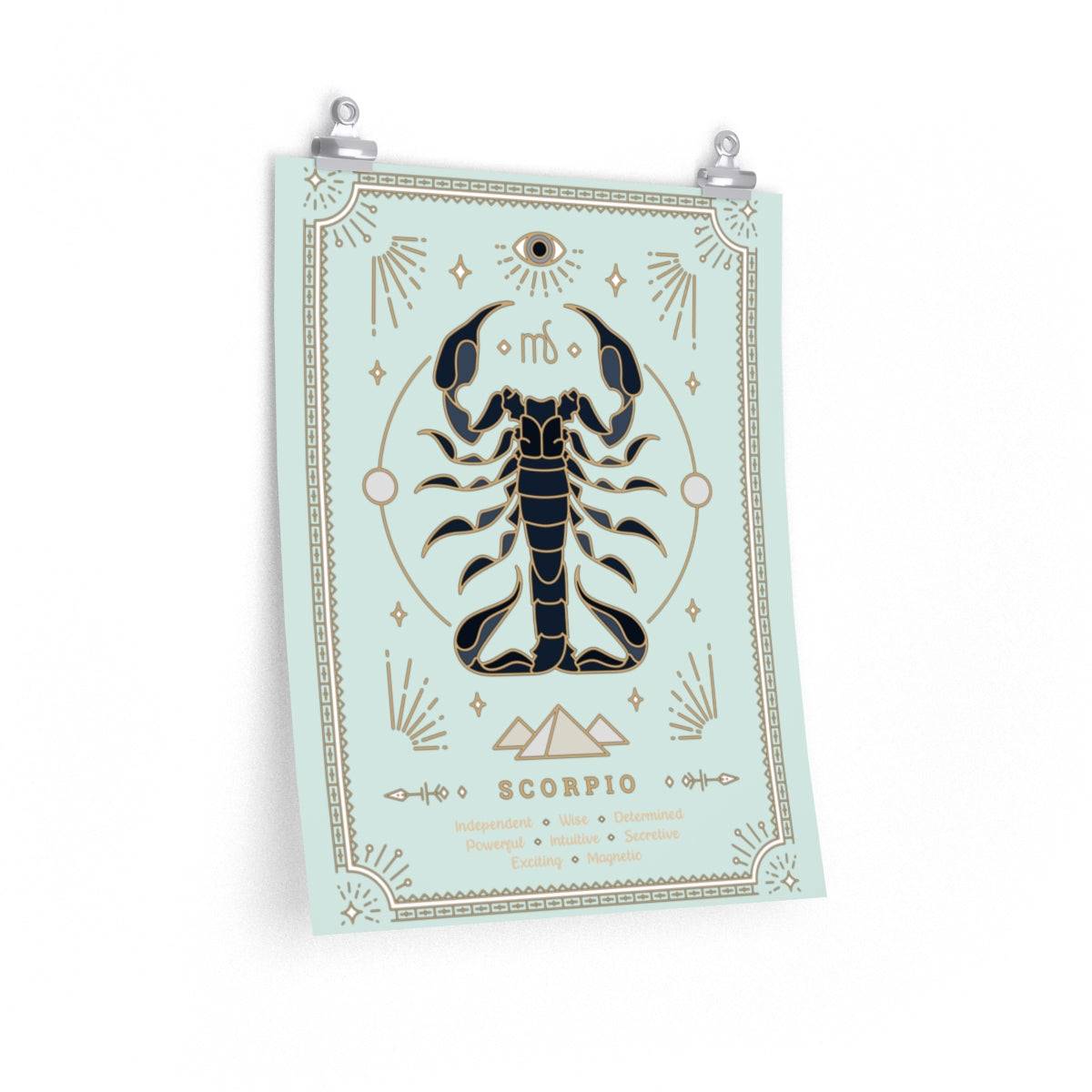 Scorpio Vintage Zodiac Sign Poster Art Print Esdee