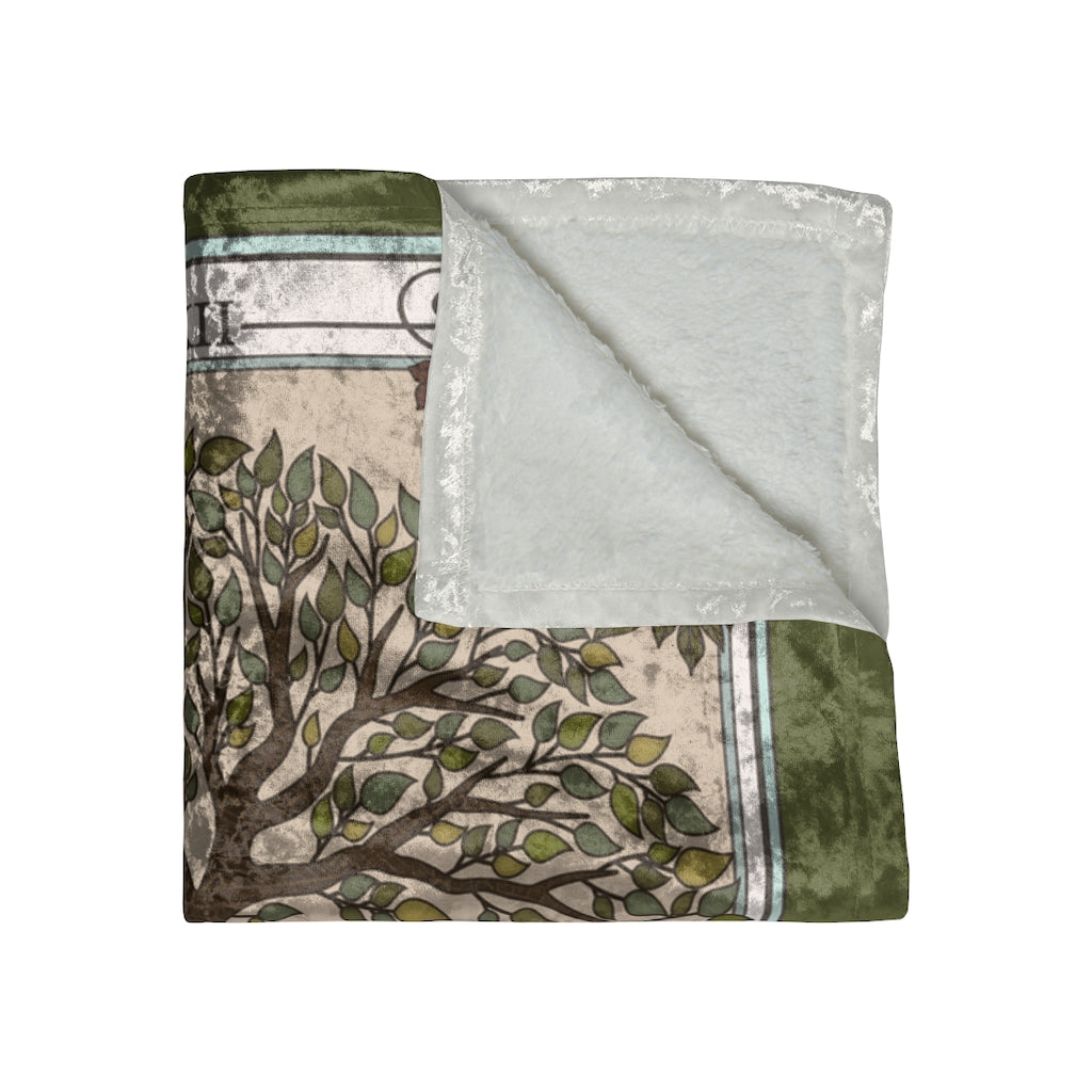The Tree of Life Tarot Card Crushed Velvet Blanket