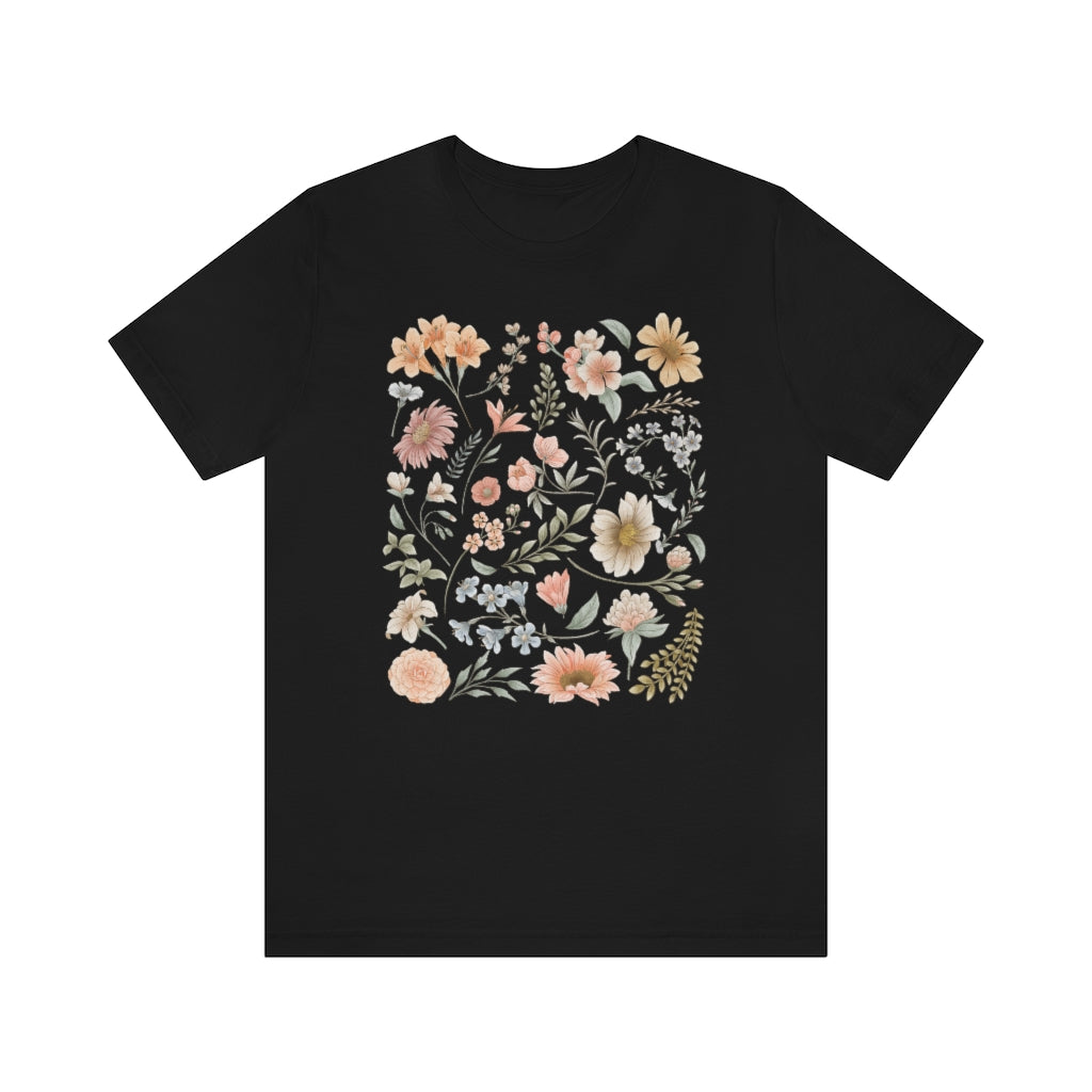 Pastel Floral Unisex Short Sleeve Tee - Esdee