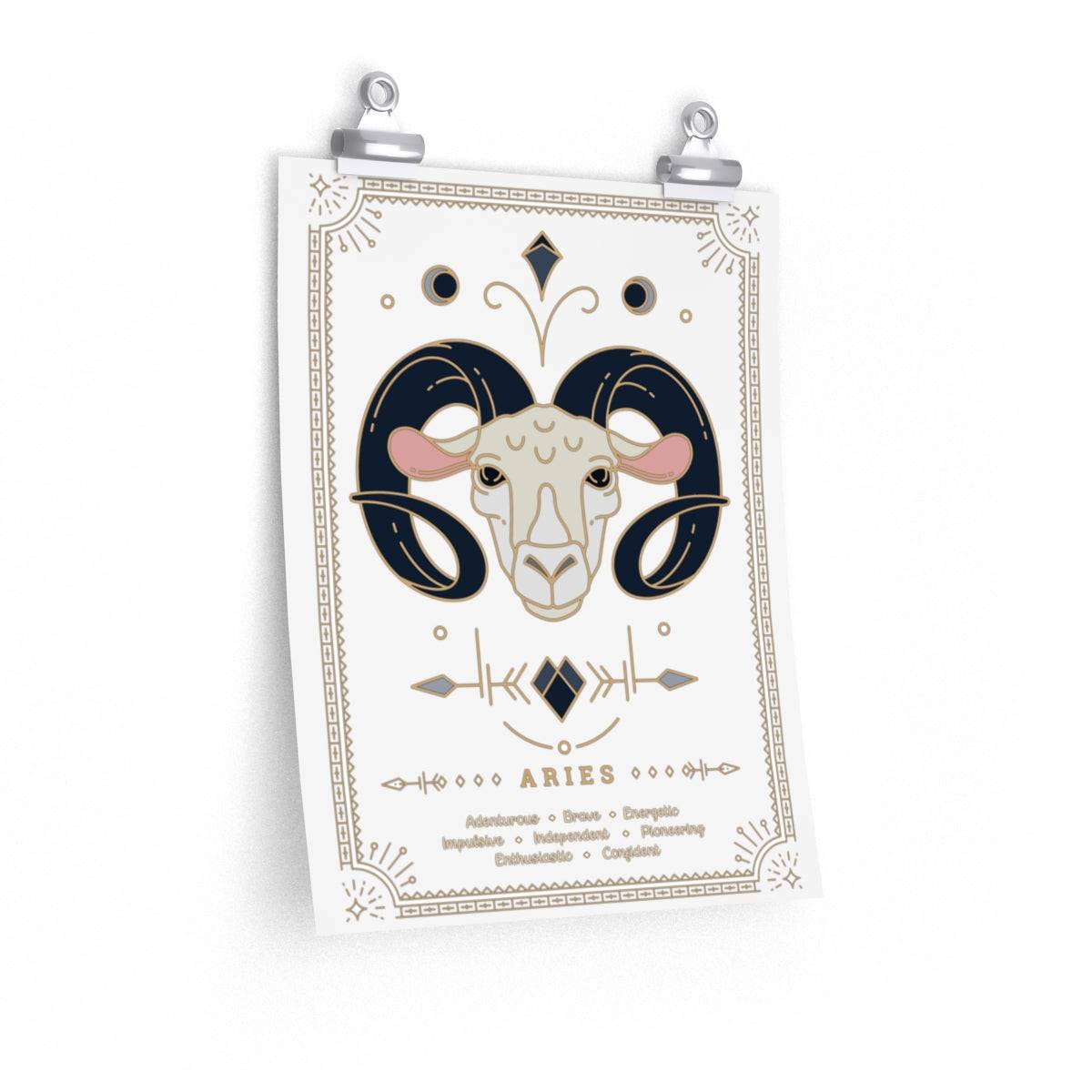 Aries Vintage Zodiac Sign Poster Art Print Esdee