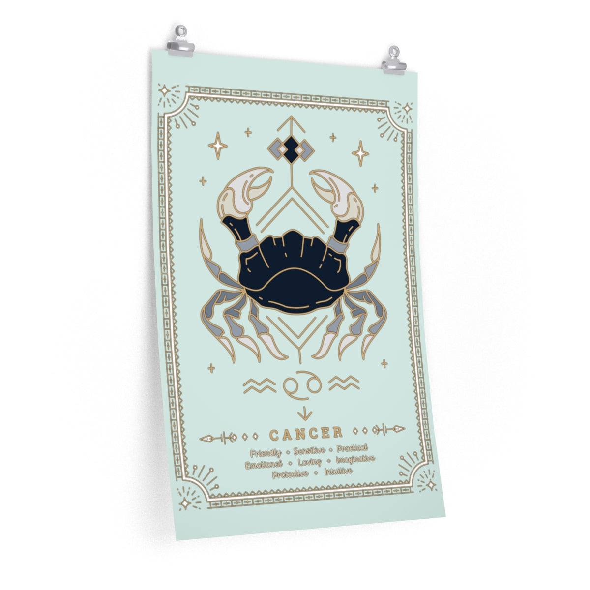 Cancer Vintage Zodiac Sign Poster Art Print Esdee