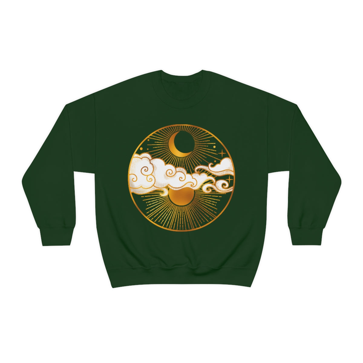 Gold Sun and Moon Unisex Crewneck Sweatshirt - Esdee