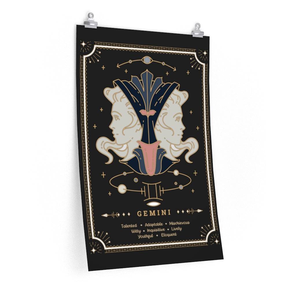Gemini Vintage Zodiac Sign Poster Art Print Esdee