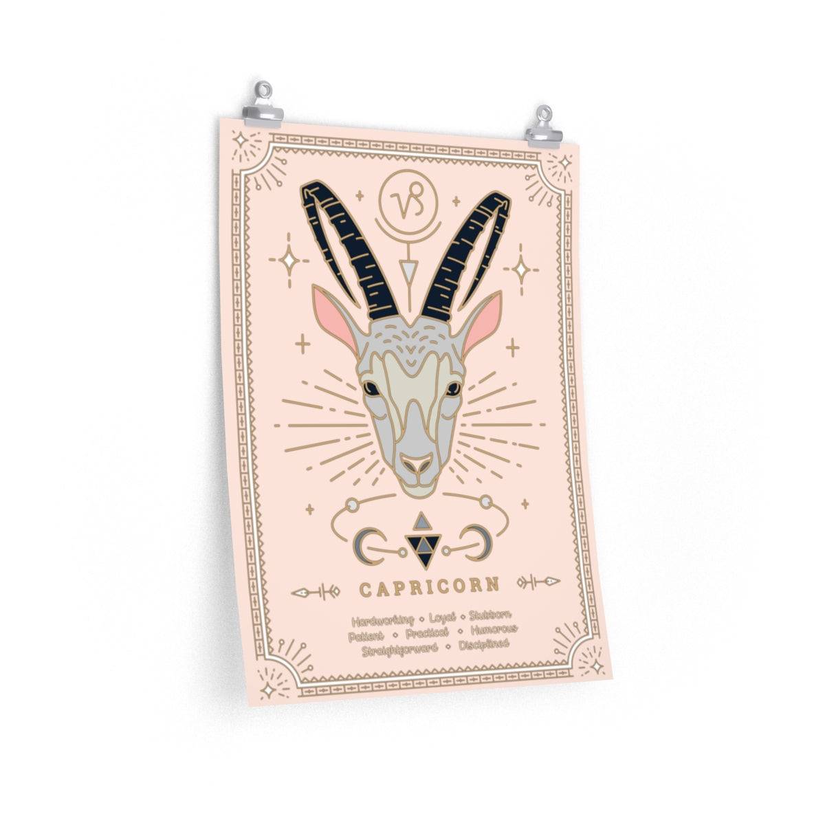 Capricorn Vintage Zodiac Sign Poster Art Print Esdee