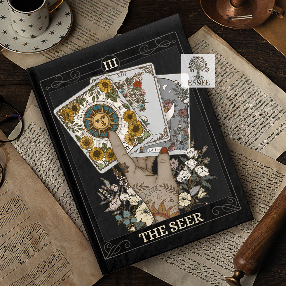 The Seer Custom Tarot Card Hardcover Notebook. Tarot Card PSychic Reading Grimoire - Esdee