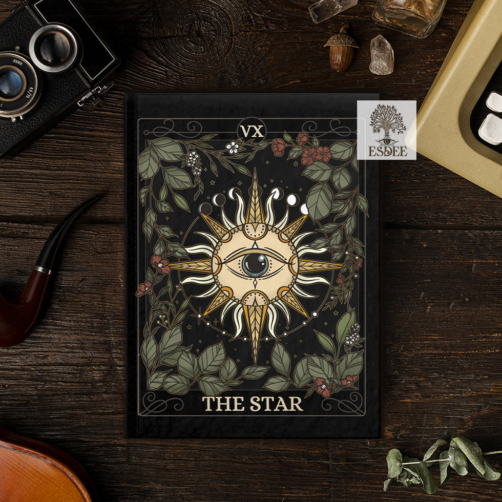 The Star Custom Tarot Card Hardcover Notebook. Star Evil Eye Grimoire - Esdee