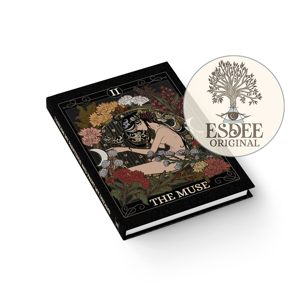 The Muse Custom Tarot Card Hardcover Notebook. High Priestess Grimoire - Esdee