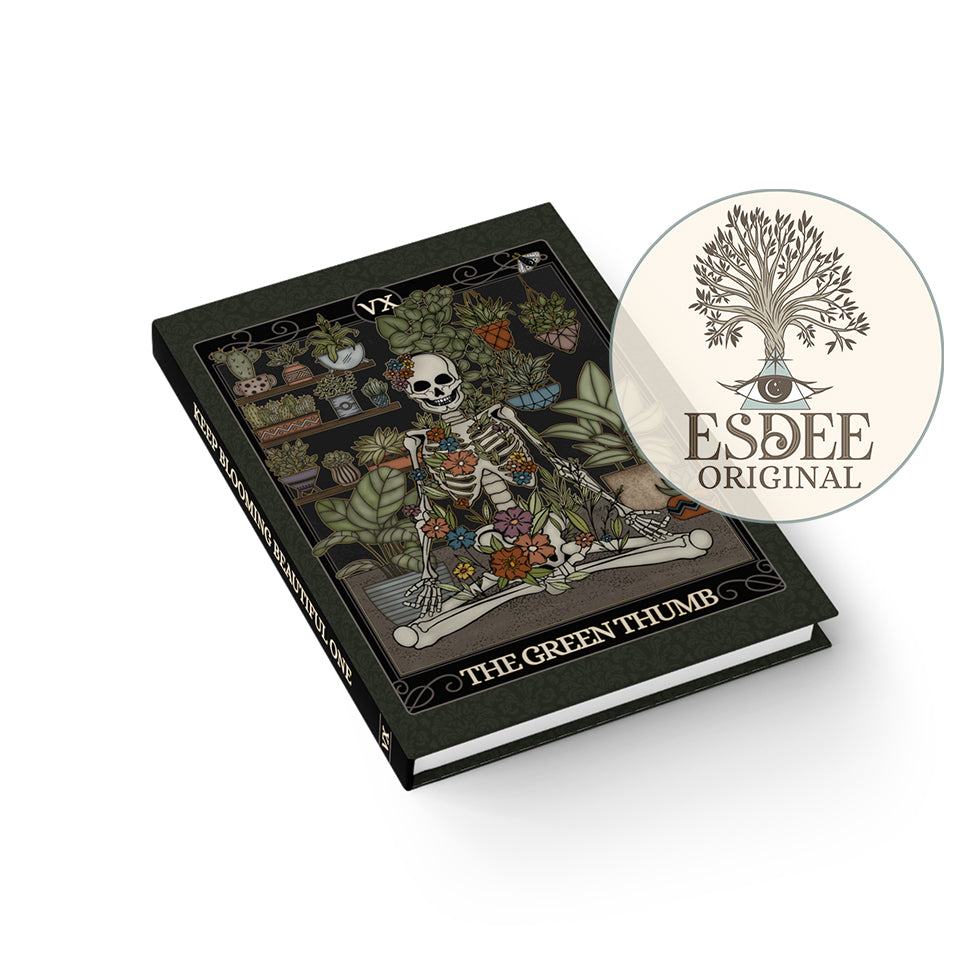 The Green Thumb Custom Tarot Card Hardcover Notebook. Plant Lover Grimoire - Esdee