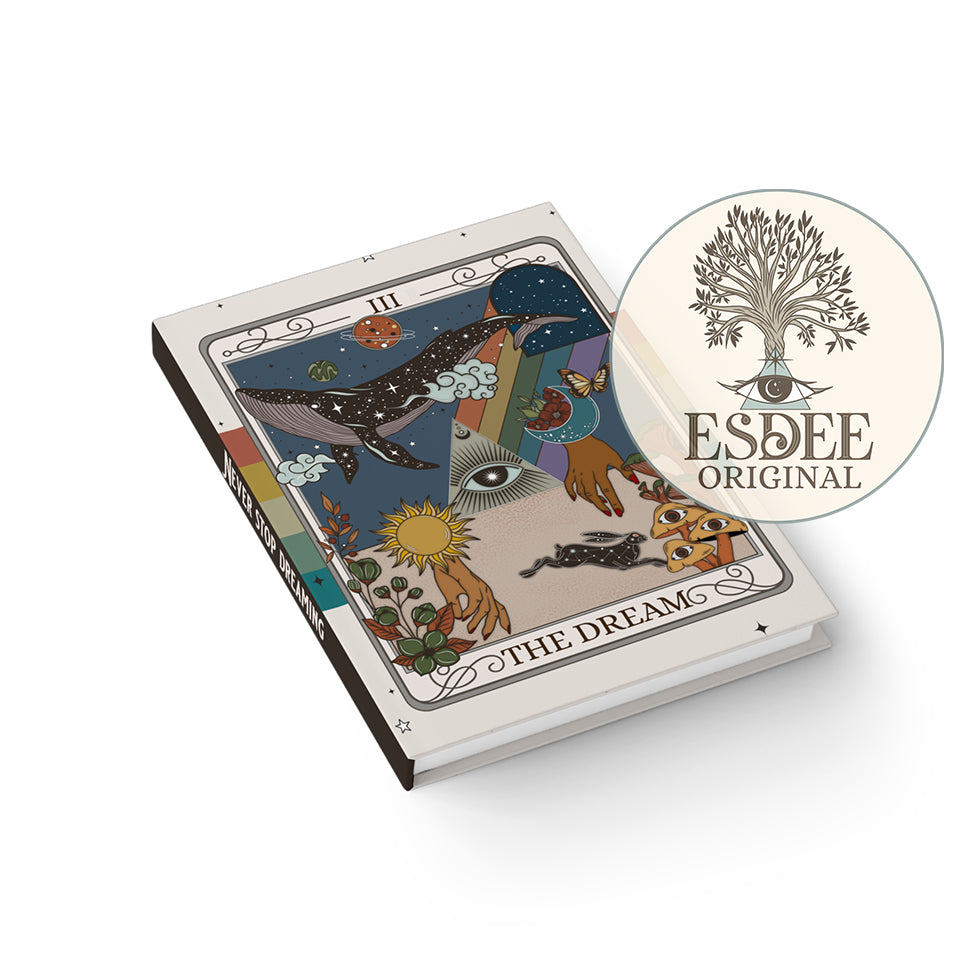 The Dream Tarot Card Custom Hardcover Notebook. Trippy Retro Journal