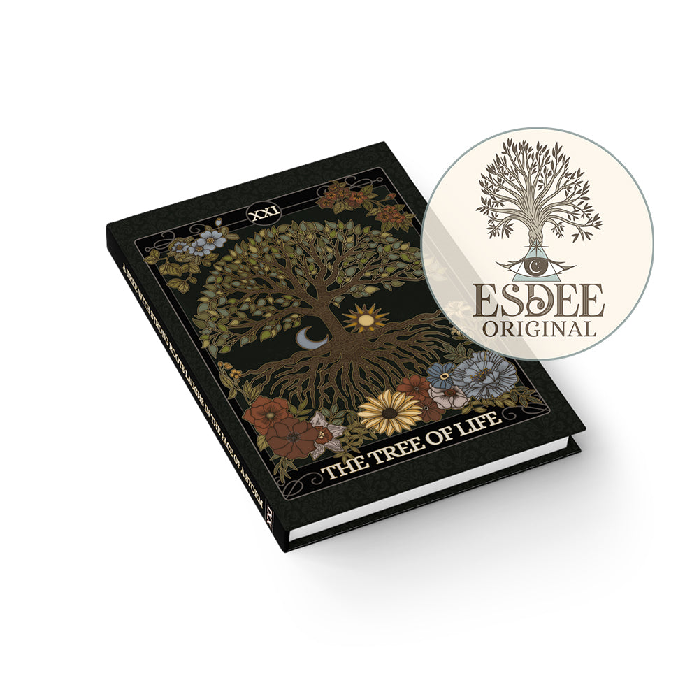 The Tree of Life Custom Tarot Card Hardcover Notebook - Floral Tree Grimoire - Esdee