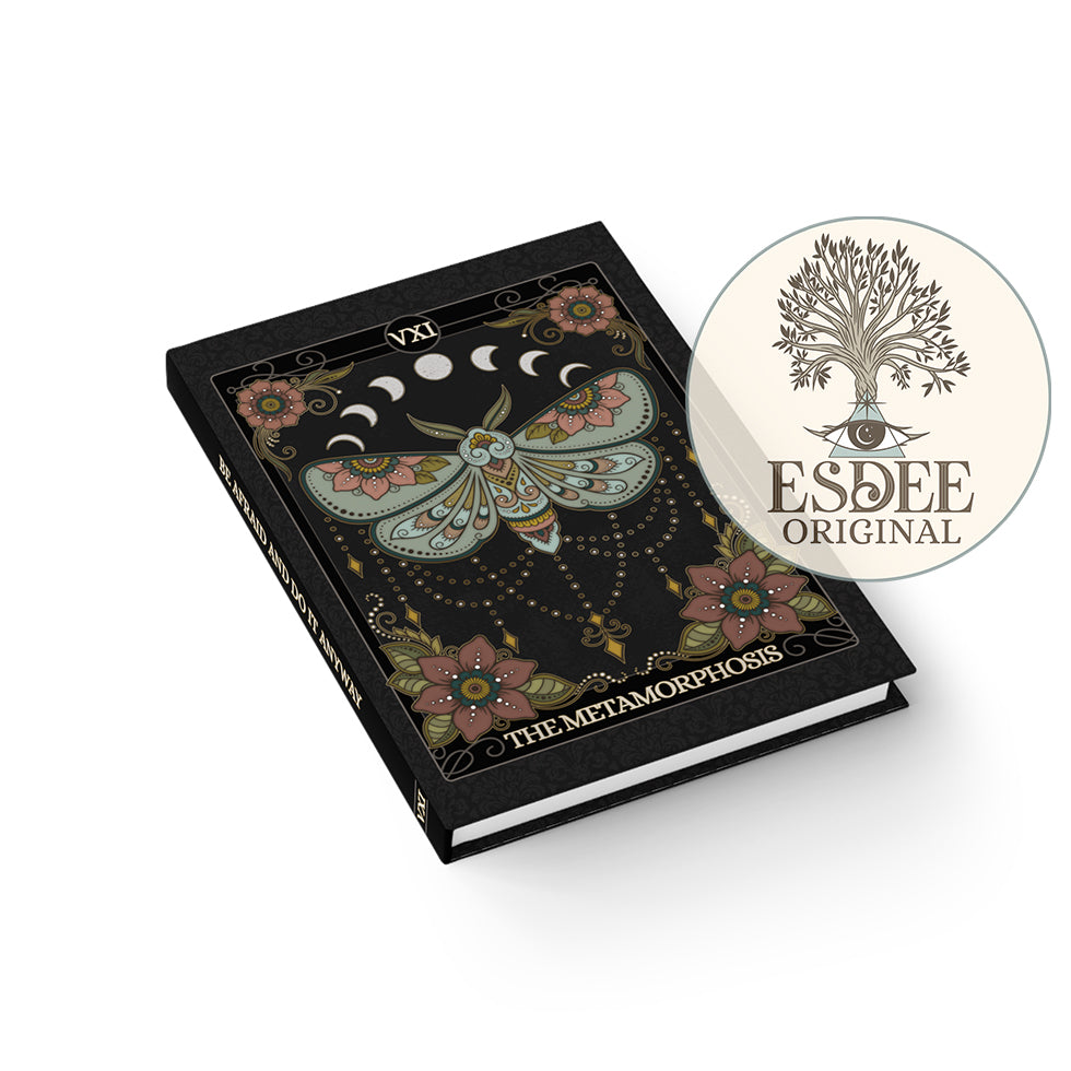 The Metamorphosis Custom Tarot Card Hardcover Notebook. Butterfly Moon Grimoire - Esdee